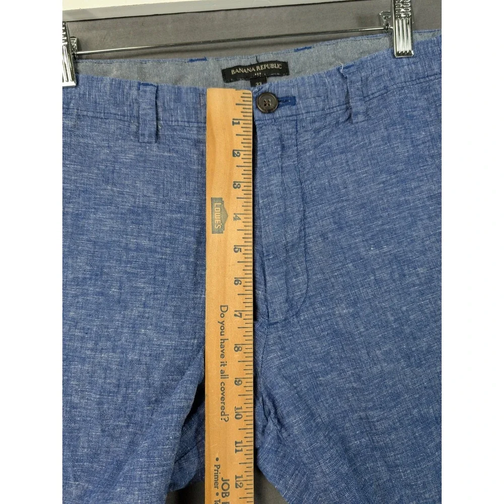 Banana Republic Mens Blue Linen Cotton Blend Shorts‎ Size 33